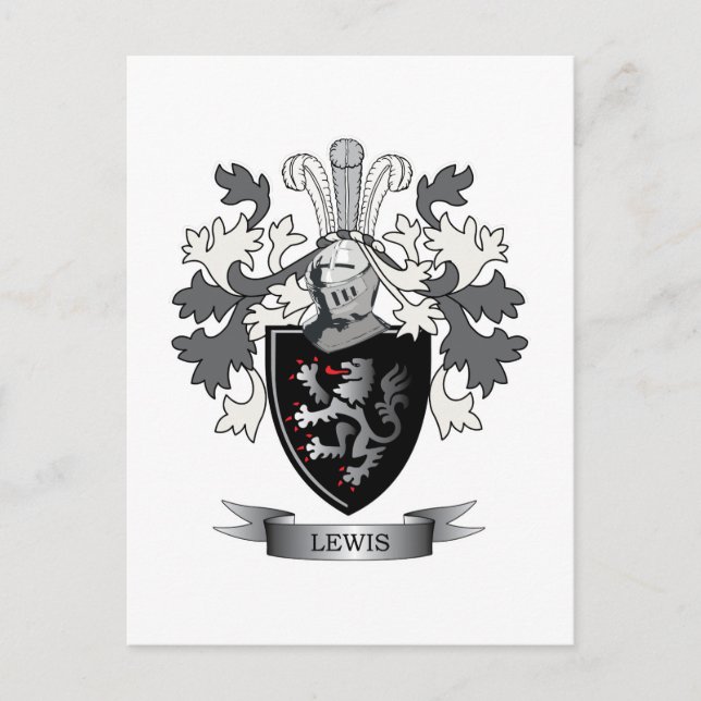 Postal Escudo de armas de la familia Lewis (Anverso)