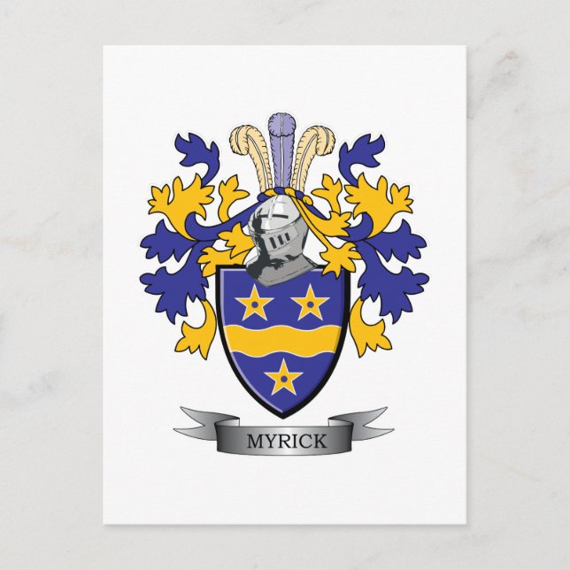 Postal Escudo de armas de la familia Myrick (Anverso)