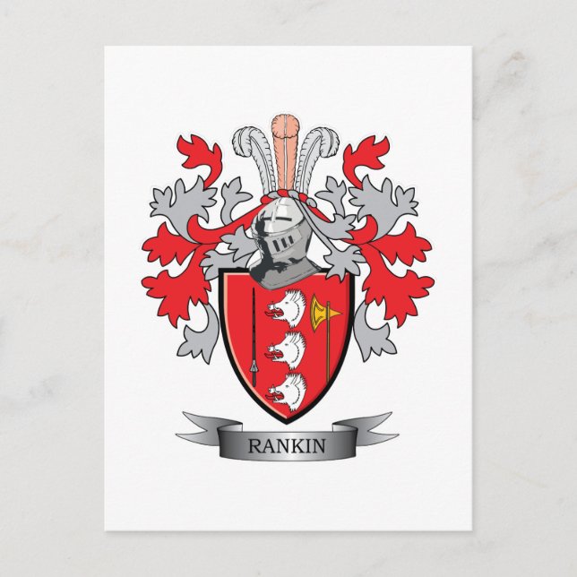 Postal Escudo de armas de la familia Rankin (Anverso)