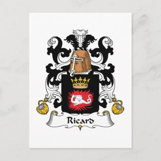 Postal Escudo de armas de la familia Ricard