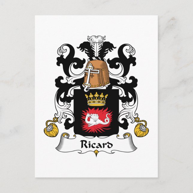 Postal Escudo de armas de la familia Ricard (Anverso)