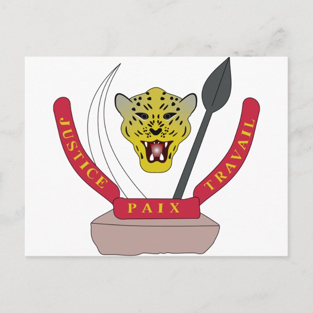 Postal Escudo de armas de la República Democrática del Co (Anverso)