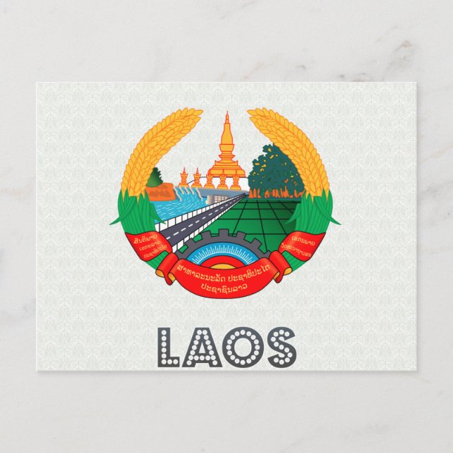 Postal Escudo de armas de Laos (Anverso)