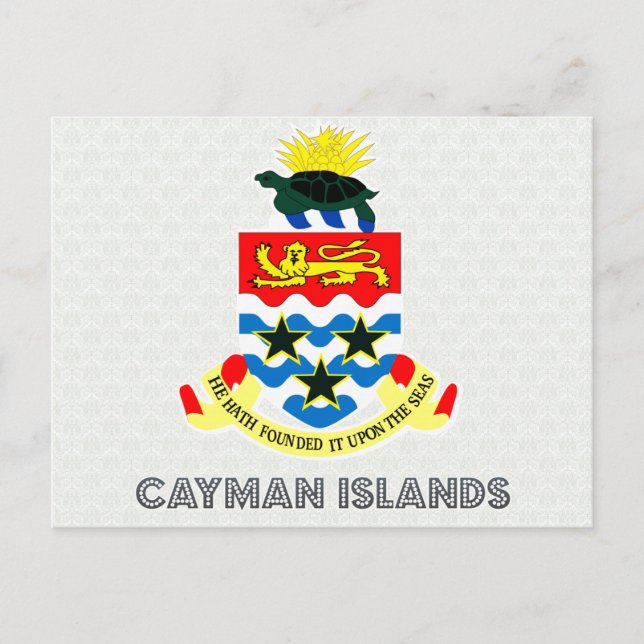 Postal Escudo de armas de las Islas Caimán (Anverso)