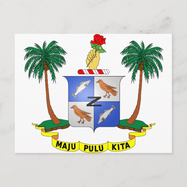 Postal Escudo de armas de las islas Cocos (Keeling) CC (Anverso)