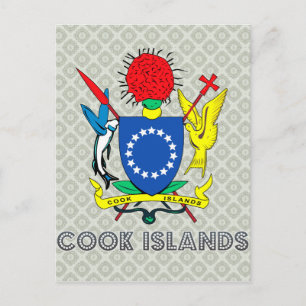 Postal Escudo de armas de las Islas Cook
