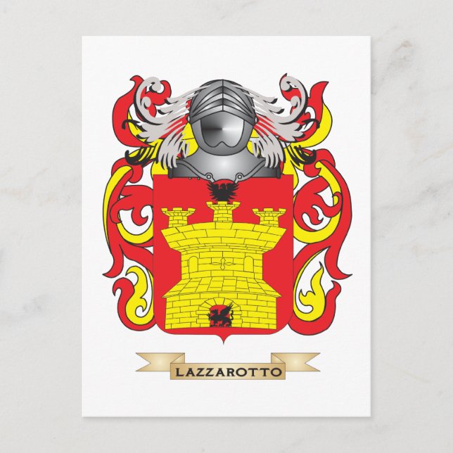 Postal Escudo de armas de Lazzarotto (escudo familiar) (Anverso)