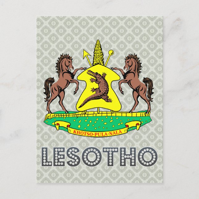 Postal Escudo de armas de Lesotho (Anverso)