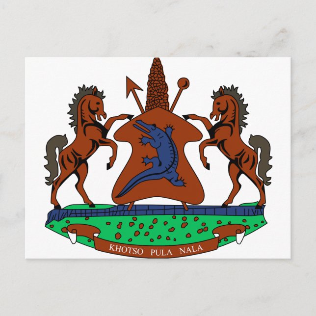 Postal Escudo de armas de Lesotho (Anverso)