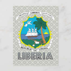 Postal Escudo de armas de Liberia