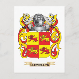 Postal Escudo de armas de Llewellyn (escudo familiar)