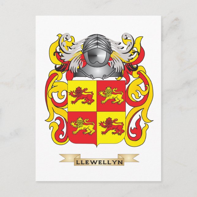 Postal Escudo de armas de Llewellyn (escudo familiar) (Anverso)