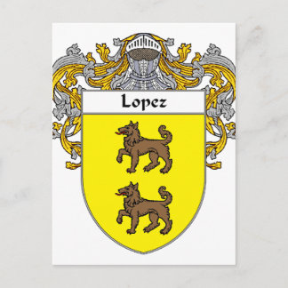Postal Escudo de armas de López (Mantled)