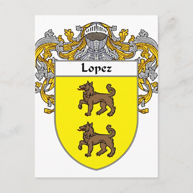 Postal Escudo de armas de López (Mantled) (Anverso)