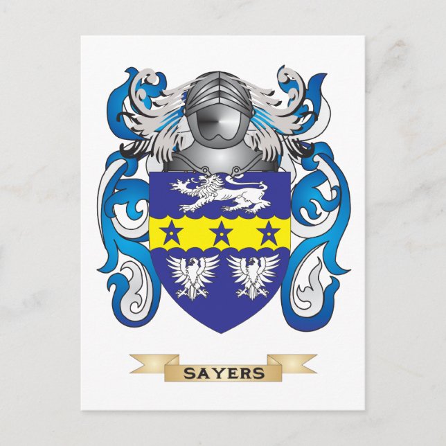 Postal Escudo de armas de los jugadores (reposo familiar) (Anverso)