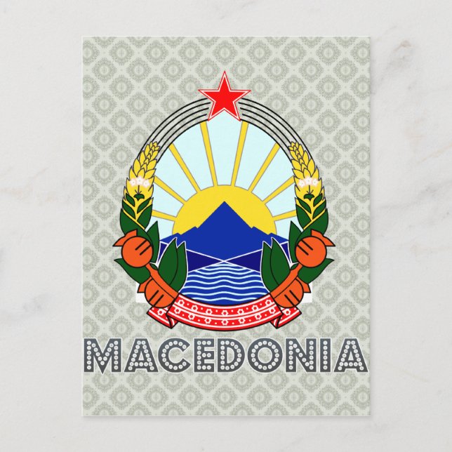Postal Escudo de armas de Macedonia (Anverso)