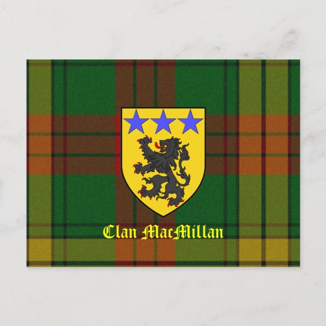 Postal Escudo de armas de MacMillan Tartán (Anverso)