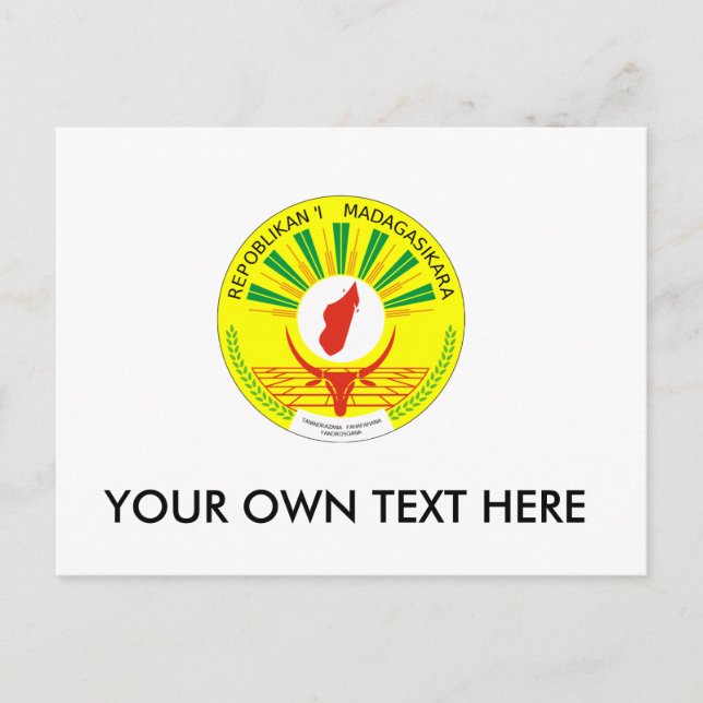 Postal Escudo de armas de Madagascar (Anverso)