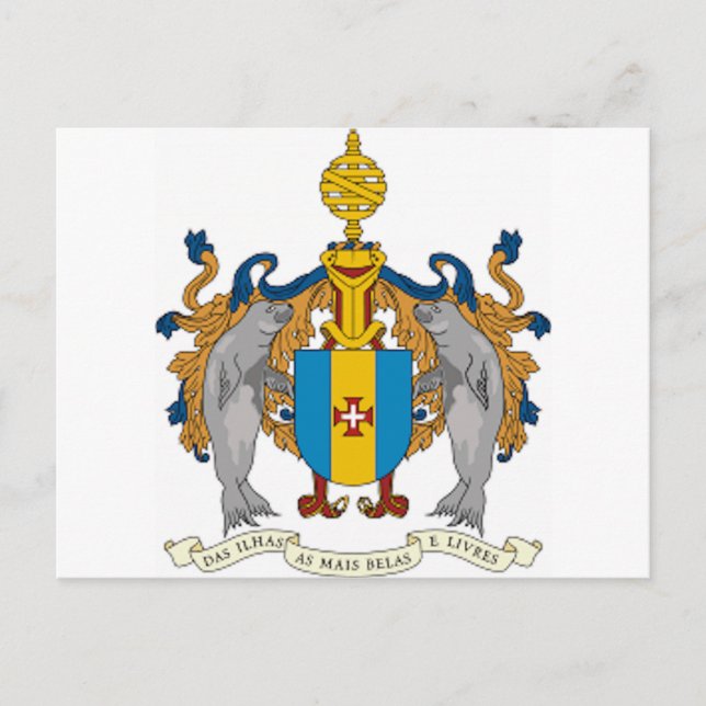 Postal Escudo de armas de Madeira (Portugal) (Anverso)
