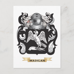 Postal Escudo de armas de Madigan (escudo familiar)