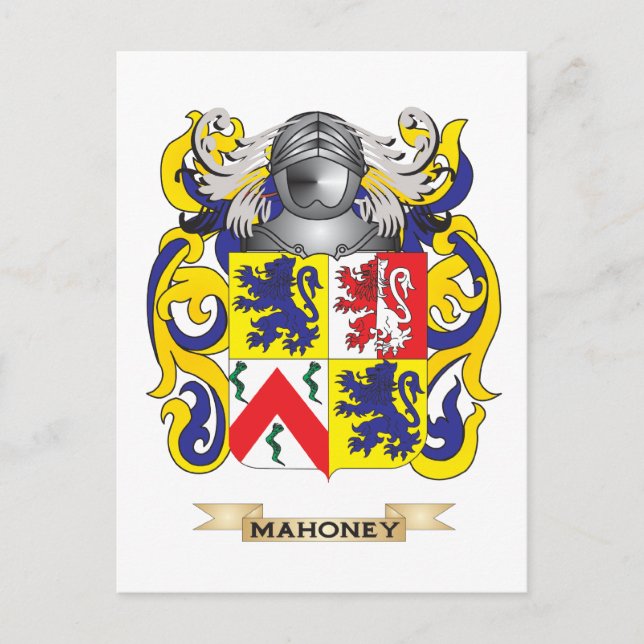 Postal Escudo de armas de Mahoney (escudo familiar) (Anverso)