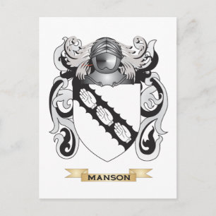 Postal Escudo de armas de Manson (reposo familiar)