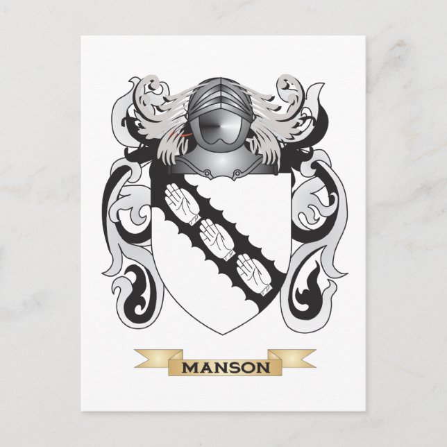Postal Escudo de armas de Manson (reposo familiar) (Anverso)