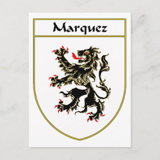 Postal Escudo de armas de marquez/reposo familiar