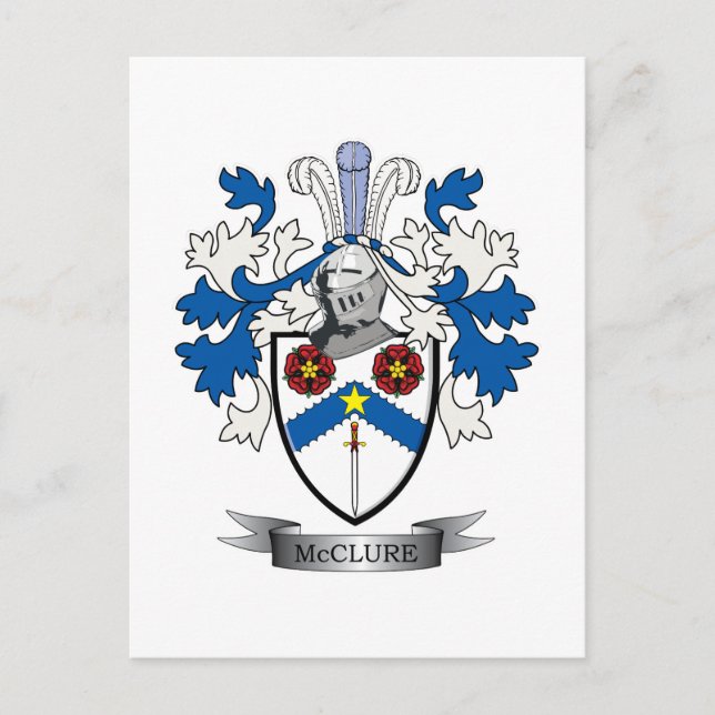 Postal Escudo de armas de McClure Family Crest (Anverso)