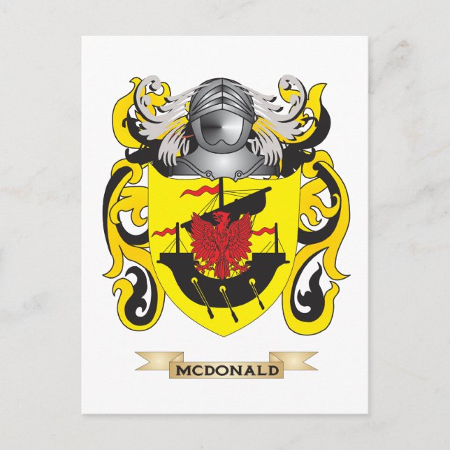 Postal Escudo de armas de McDonald (escudo familiar) (Anverso)