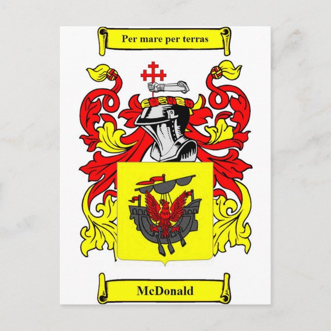 Postal Escudo de armas de McDonald (inglés) (Anverso)