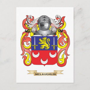 Postal Escudo de armas de McLaughlin (escudo familiar)