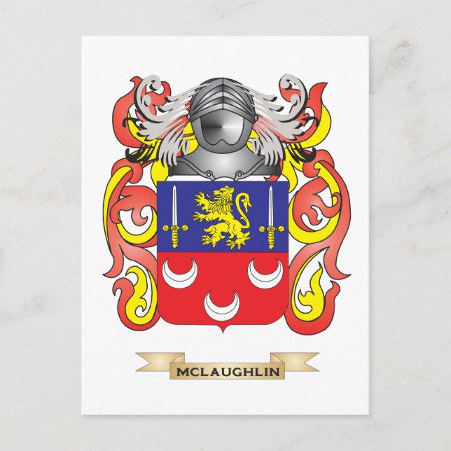 Postal Escudo de armas de McLaughlin (escudo familiar) (Anverso)