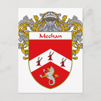 Postal Escudo de armas de Meehan (Mantled)