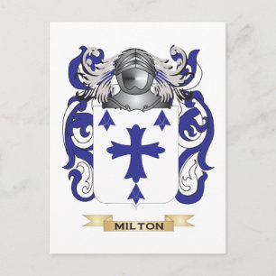Postal Escudo de armas de Milton (escudo familiar)
