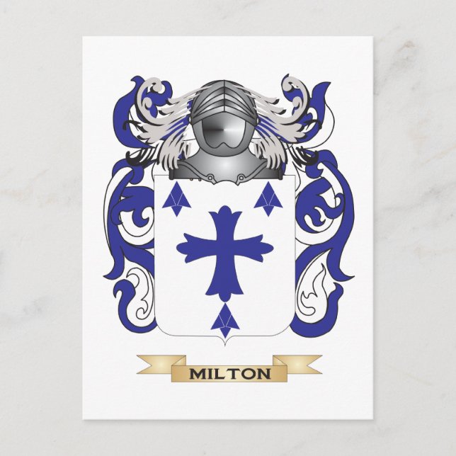 Postal Escudo de armas de Milton (escudo familiar) (Anverso)
