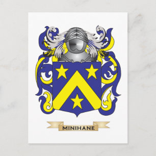 Postal Escudo de armas de Minihane (escudo de familia)