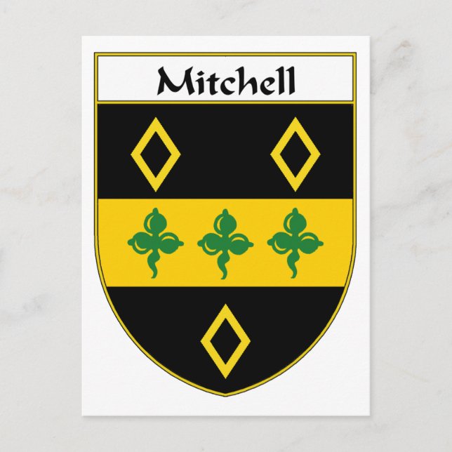 Postal Escudo de armas de Mitchell/escudo familiar (Anverso)