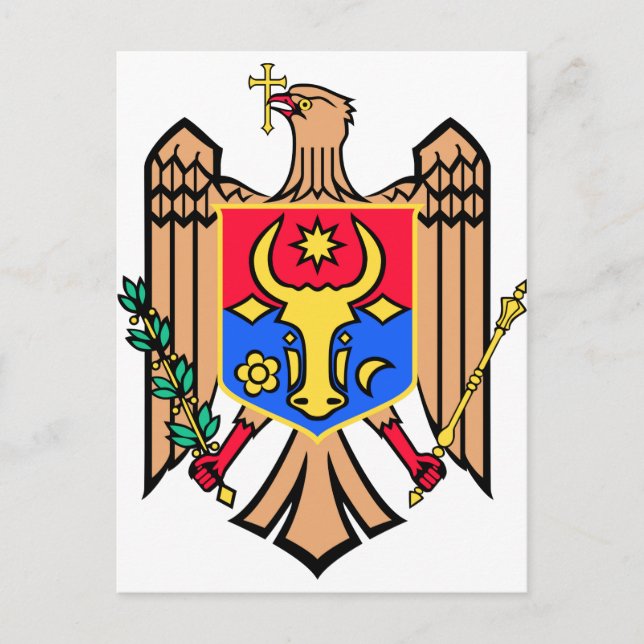 Postal Escudo de armas de Moldova (Anverso)