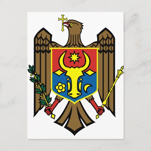 Postal Escudo de armas de Moldova (Anverso)