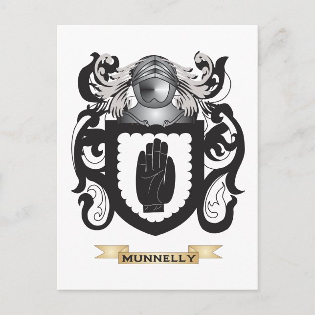 Postal Escudo de armas de Munnelly (escudo familiar) (Anverso)