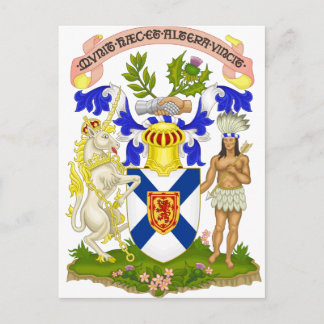 Postal Escudo de armas de Nueva Escocia (Canadá)