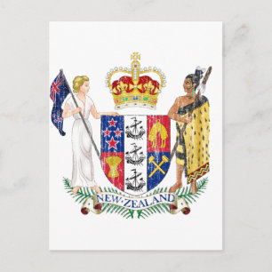 Postal Escudo De Armas De Nueva Zelandia