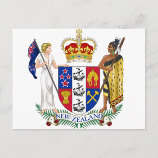 Postal Escudo de armas de Nueva Zelandia