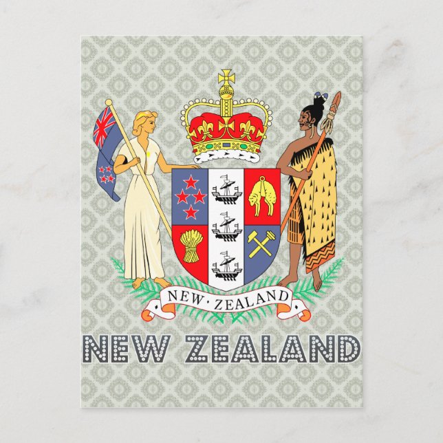 Postal Escudo de armas de Nueva Zelandia (Anverso)