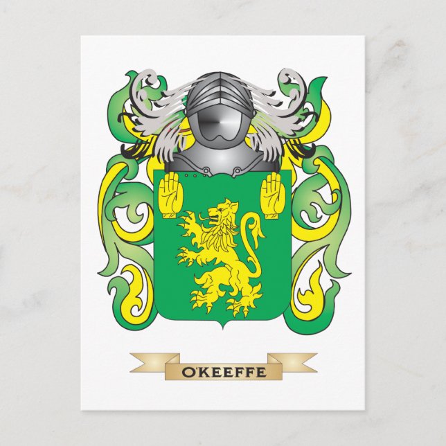Postal Escudo de armas de O'Keeffe (escudo familiar) (Anverso)