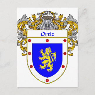 Postal Escudo de armas de Ortiz (Mantled)