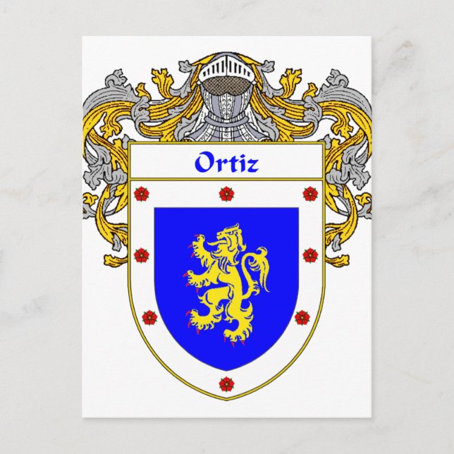 Postal Escudo de armas de Ortiz (Mantled) (Anverso)