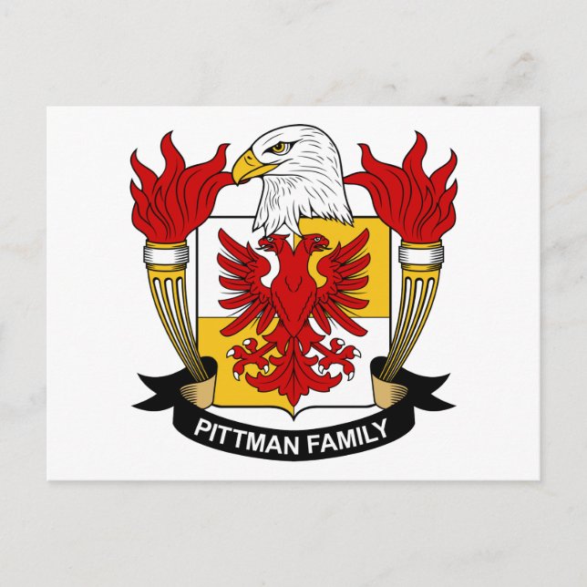 Postal Escudo de armas de Pittman/reposo familiar (Anverso)