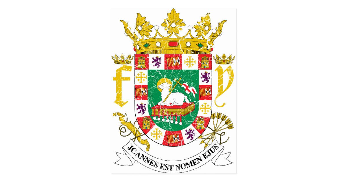Postal Escudo de armas de Puerto Rico Zazzle.es